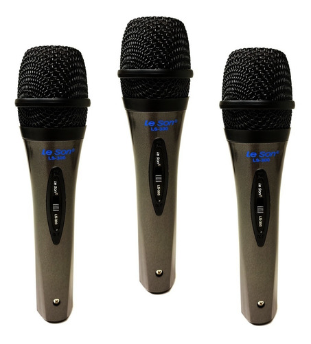 3 Microfone Dinâmico Leson Ls300 Unidirecional Com Fio