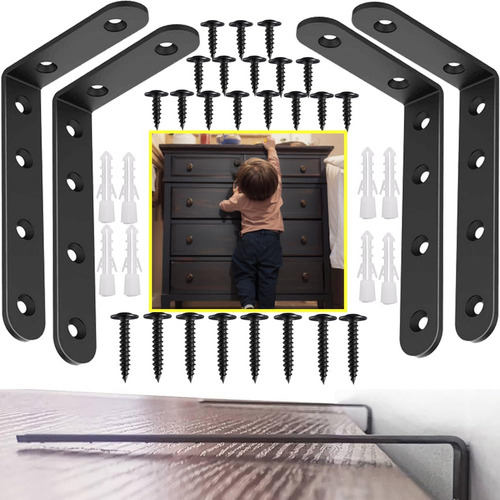 Anclajes Para Muebles A Prueba De Bebés Kit De 4 Unidades