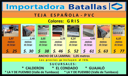 Imagen 2 de 10 de Teja Inodoros Galvalume Cable De Acero Ceramica Piso Zinc P3