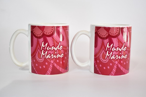 Imagen 1 de 1 de Taza Mug 325 Ml Mandala Mundo Marino Promo *2 Unidades