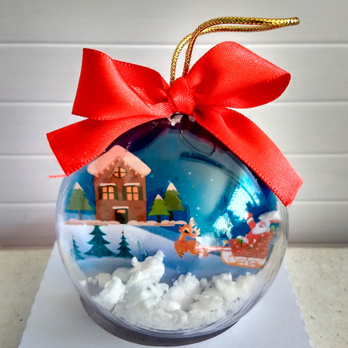 Esfera Acrílica Grande 7cm Natal Porta Docinhos Lembrancinha