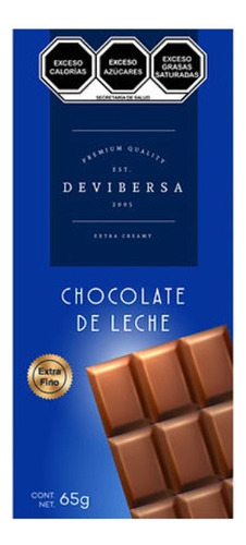 Barra De Chocolate De Leche Devibersa Extra Fino 2 Tablillas