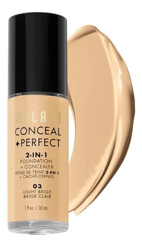 Base de maquillaje líquida Milani Conceal + Perfect 2 en 1 tono 03 light beige