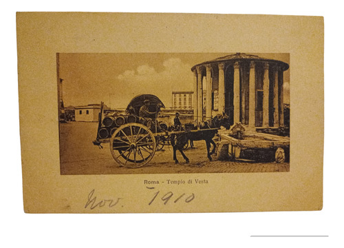 Tarjeta Postal Antigua Roma Templo Di Vesta 1910