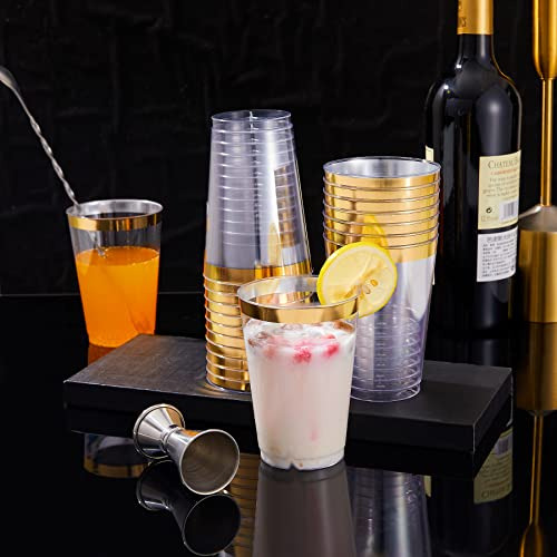 N9r 72 Pack Vasos De Plástico De Oro, Vasos De Plástico Tran
