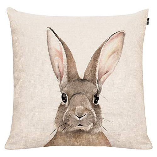 Funda De Almohada De Conejo De Pascua Lindo Conejito, F...