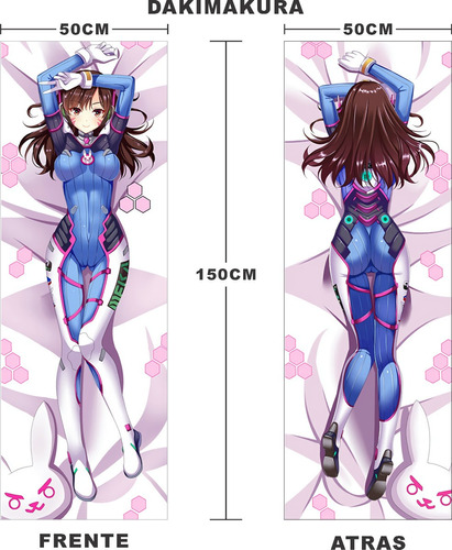 Cojin Dakimakura D.va Overwatch Gamer Waifu Anime Girl