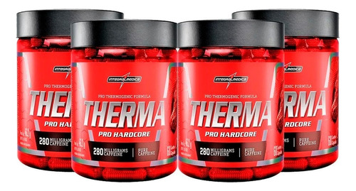 4x Termogênico Therma Pro Harcore 60 Caps - Integral Médica Sabor Sem Sabor