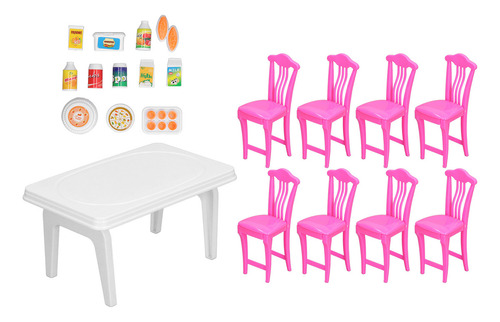 Juego De Muebles Dollhouse 1:12 Mesa De Comedor Para Niños B