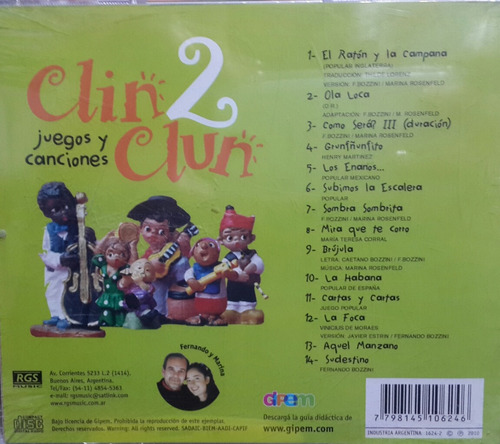 Imagen 2 de 4 de Clin Clun Vol 2. Juegos Y Canciones