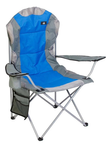 Sillon Director Silla Deluxe Plegable Camping Pesca Color Gris Y Azul