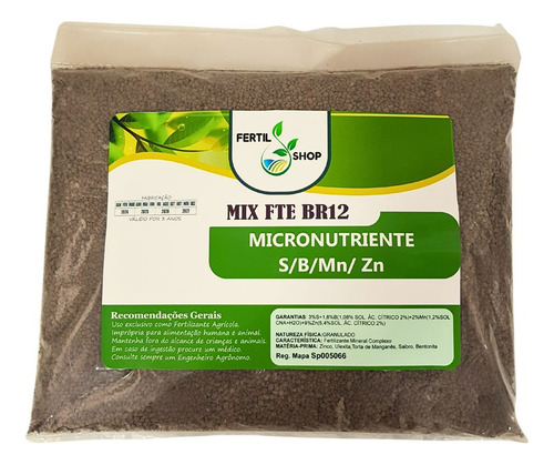 Fertilizante Mineral Complexo Fte 12 Br Micronutrientes 25kg