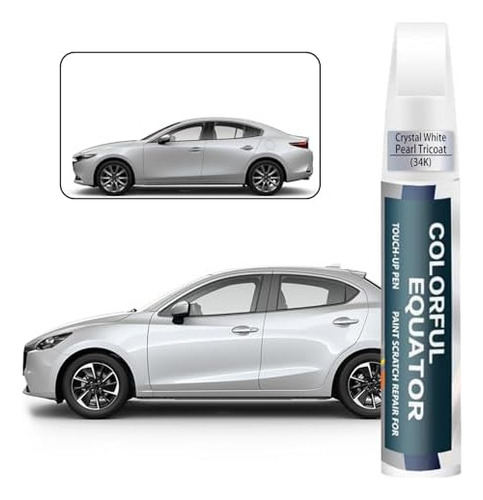 Pintura Reparación Rasguños Mazda Tricoat Lápiz Premium Color (34k/41k)crystal White Pearl Tricoat Compatible With 2/3/5/cx-3/cx-5/cx-7/cx-9/mazdaspeed3/mx-5-m