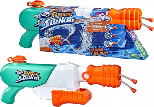 Lanzador De Agua Nerf Super Soaker Hydro Frenzy Con 2 Tubos