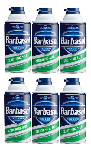 6 Pack Barbasol Espuma Para Rasurar Afeitar Aloe Vera 