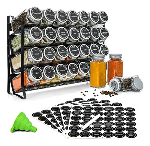 comprar Estante De Especias Con 28 Tarros De Especias, Organizador D