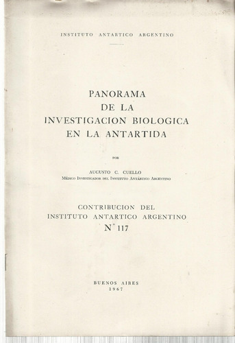 Instituto Antártico Argentino: Contribuciones Del Nro. 117