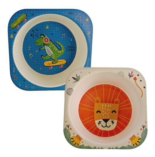 Kit 2 Tigela Bowl Bebê Infantil Refeição Bambu Fruta Papinha