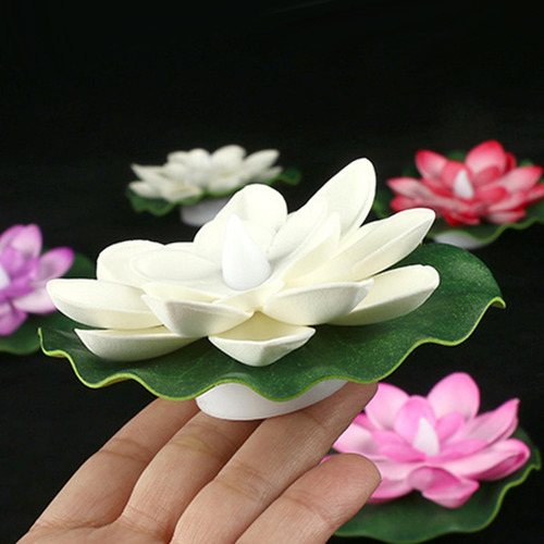 6 Piezas Led Flotante Lotus Light Pond Pool Decoración De