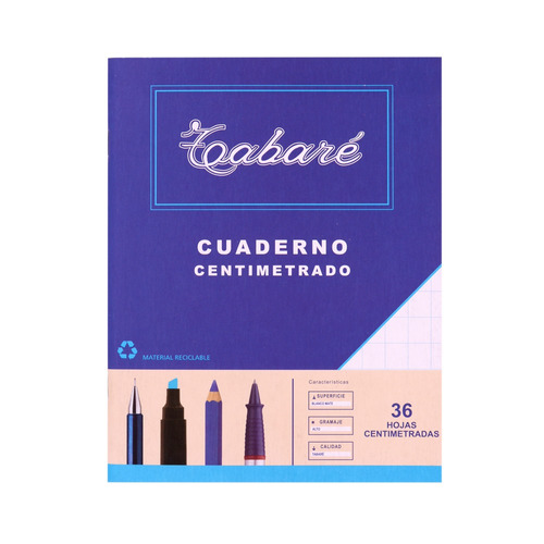 Cuaderno Tabare Centimetrado 36h. - Mosca