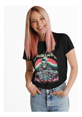 Polera Unisex Metallica Musica Rock Motorista Estampado