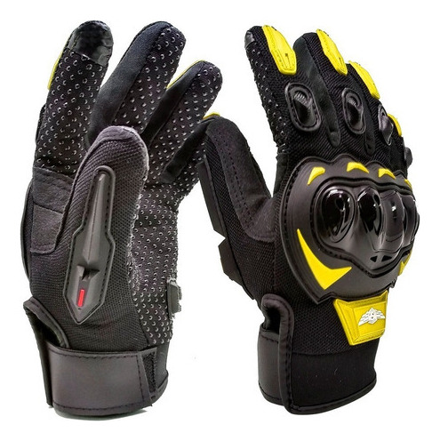 Guantes Para Motociclista Isp Touch Color Negro/amarillo Talla Xxl