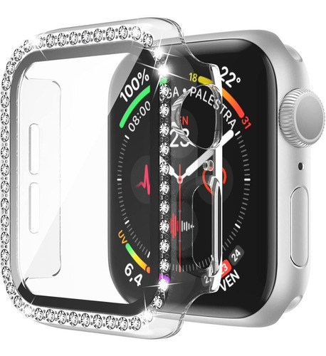 Funda Protectora Para Apple Watch 45 Mm Full Cover Strass 