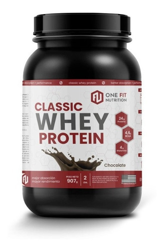 Classic Whey Protein 2 Lbs Proteína De Suero One Fit Sabor Chocolate