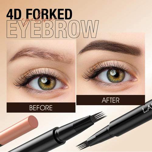 Langmanni Lápiz De Cejas Wild Micro-4tip Duradero Para Cejas