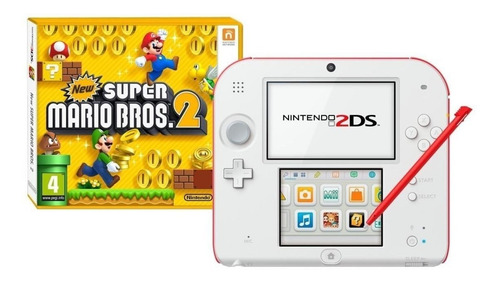 Nintendo 3DS 2DS New Super Mario Bros. 2 color blanco y rojo