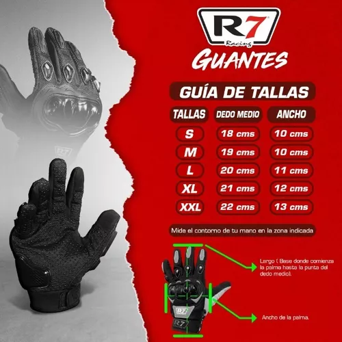 Guantes negros R7 c/protección y limpiador de mica.