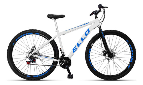 Bicicleta Aro 29 Ello Freio A Disco Câmbios Importados Cor Branco/azul