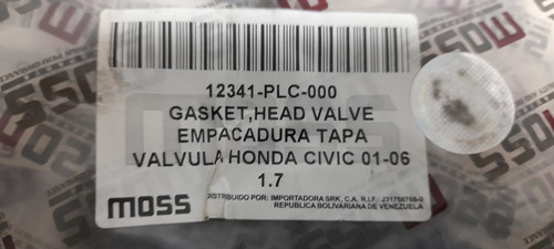 Empacadura Tapa Valvula Honda Civic 01-06 - 1.7 Marca Moss