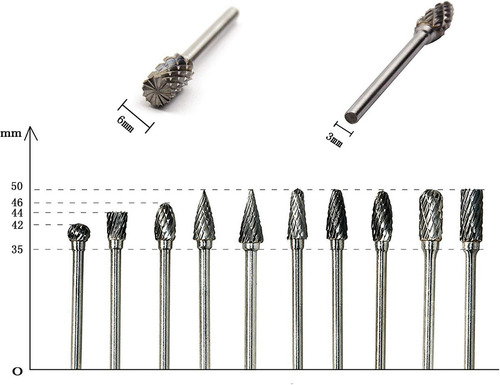 Imagen 5 de 6 de Fresas Carburo Tungsteno 10 Pz Minitorno Dremel Decker S.