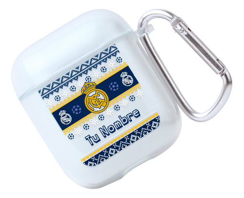 Funda Para AirPods Real Madrid Ugly Sweater Navidad Nombre