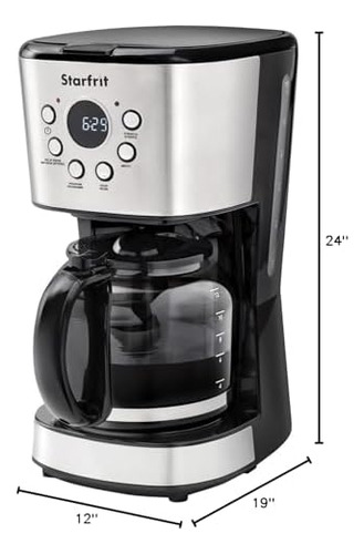 Cafetera De Goteo Programable Starfrit 12 Tazas Pantalla Lcf