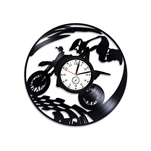 Reloj De Pared De Moto, Regalo De Bicicleta Vintage Mar...