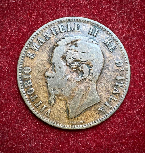 Moneda 10 Centésimos Italia 1866 Paris Km 11 Vittorio (Usado)