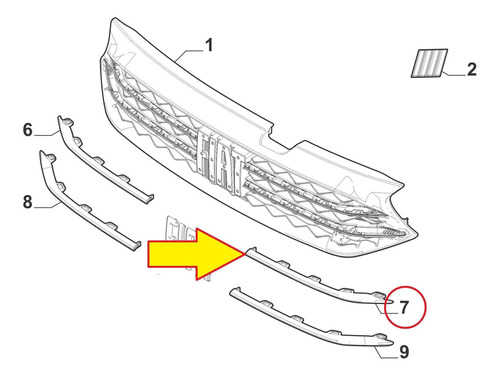 Moldura Superior Izq Parrilla Cronos 2023 Fiat 100274159