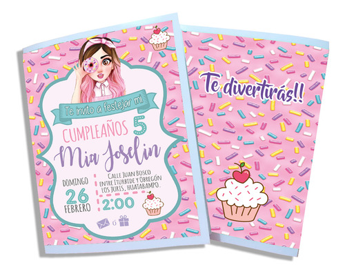 25 Libro Colorear Invitación Mis Pastelitos