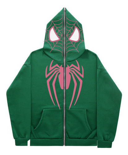 Spider Full Zip Street Tide Oversize Zip Hoodie