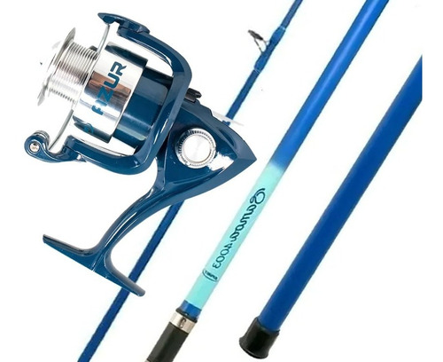 Combo Spinit Caña 4m 3 Tramos Reel 3 Rulemanes Pesca Rio Mar