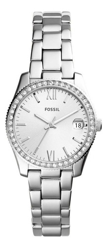 Reloj pulsera Fossil Scarlette mini con correa de acero inoxidable color plata