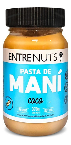 Pasta De Mani Con Coco Entrenuts Mantequilla 370g Sin Tacc 
