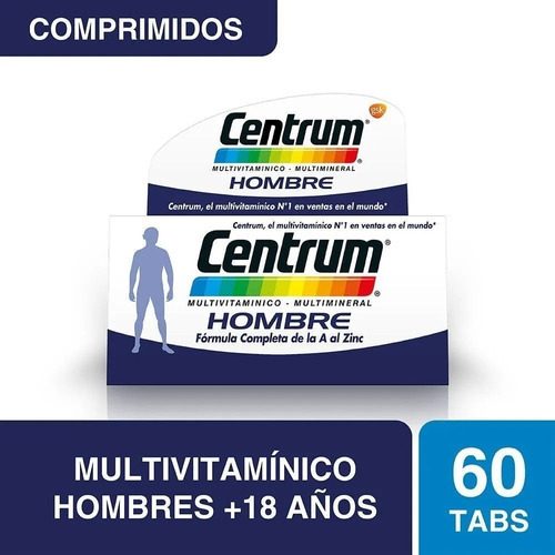 Suplemento en comprimidos Glaxo  Vitaminas Centrum Hombre multivitaminas