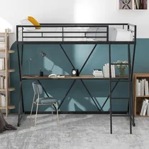 Comprar Cama Tipo Loft De Tamaño Individual Con Escritorio, Escalera