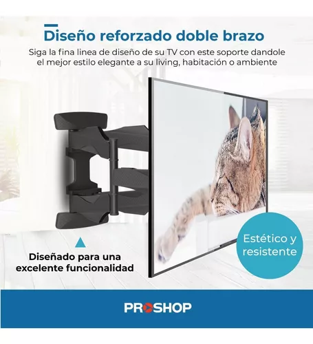 Soporte Led Tv Lcd Smart Articulado Doble Brazo Reforzado 32 40 42 43 46 47  49 50 52 55 60 65 75 Pulgadas! Color Negro