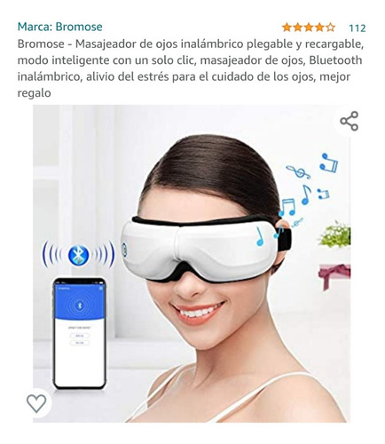 Masajeador De Ojos Inalámbrico Con Parlantes Bluetooth