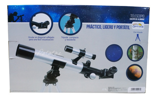Imagen 5 de 8 de Telescopio Refractor Con Tripode 40f400 Art.2316 Optiks