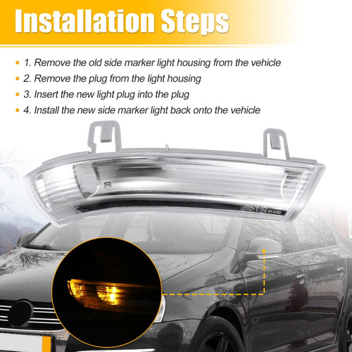 Luz Del Espejo Retrovisor Del Coche Volkswagen Gti 2006-2009